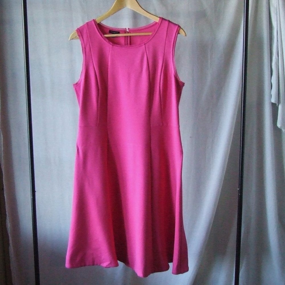 Talbots dress bright pink casual sleeveless size 12 summer feminine girlhoodcore